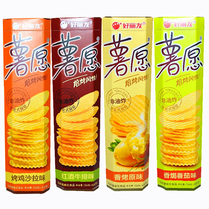 好丽友薯愿薯片104g 原味 番茄味 红酒牛排味 烤鸡 满59元包邮