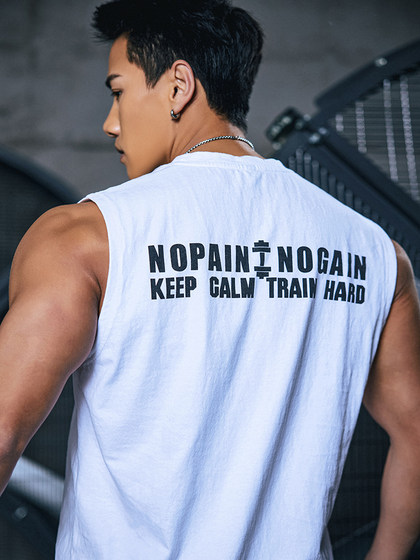 Muscle Dog Fitness Vest 남자 여름 미국 인쇄 머리 피부색 느슨한 I 자형 훈련복 스포츠 탑 Muscle Dog Fitness Vest 남자 여름 미국 인쇄 머리 피부색 느슨한 I 자형 훈련복 스포츠 탑