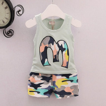 Children's clothing baby vest set children's summer men's 2021 new cotton two-piece 1-2-3-4 children's clothes