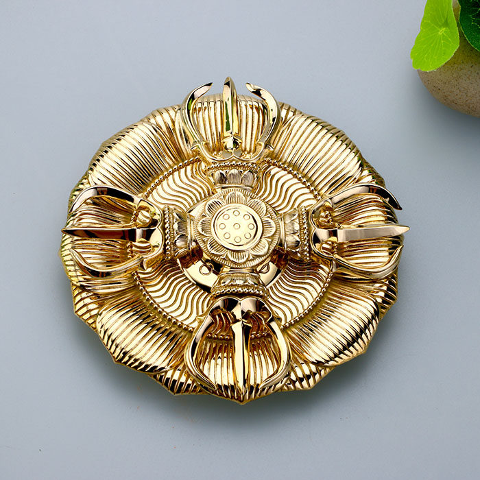 唐密法器 真言宗の一面 密教法具 宝物 黄銅十字 羯磨杵 金剛