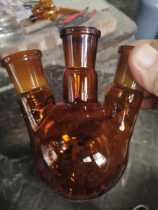 Thickened Brown Three-Mouth Flask 100ml250ml500ml1000ml Brown Reaction Bottle Standard Mill 24#