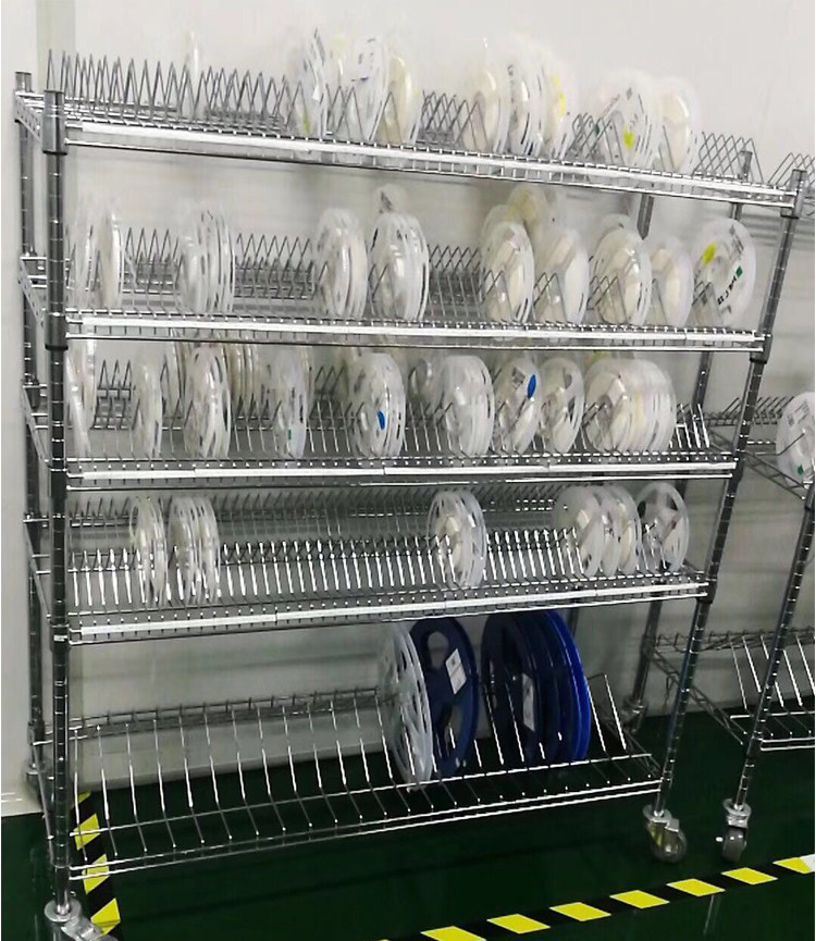 Мучительный 电子贴片物料架料盘车带轮周转车单双峰置物架电阻二级管防静电架
