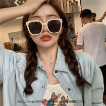 2020 new retro Korean milky white sunglasses Jin Ji Ni with square Big Frame lovers tide polarized sun glasses