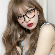Retro Harajuku cats eye T-shaped frame super light black frame glasses TR Net red face without makeup blue light literary personality