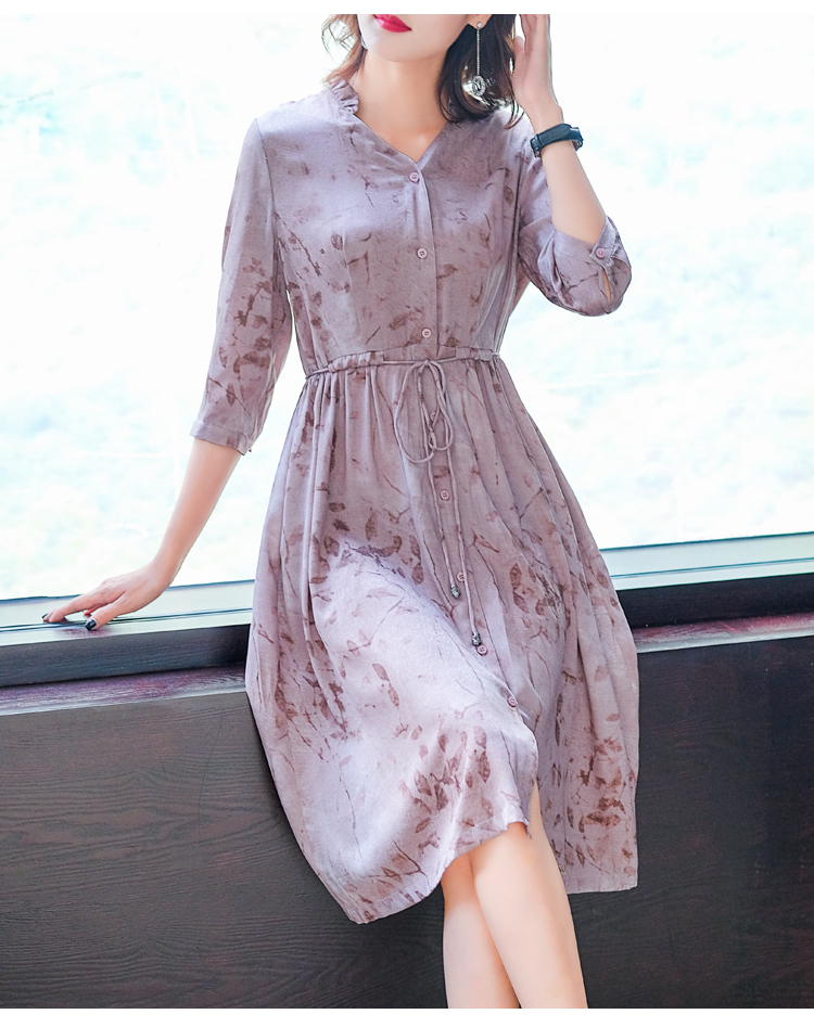 大码重磅真丝连衣裙女2021夏新款中长款高档时尚气质裙子_依佳人yjra