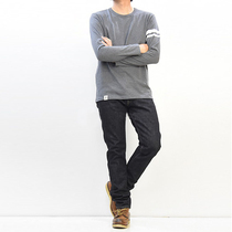 MOMOTARO MOMOTARO 07-015 slim bottoming shirt long-sleeved T-shirt Nissan retro solid color cotton top tide