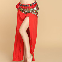 New belly dance costume bottoms skirt Indian dance costume costume skirt belly dance split skirt one-step skirt female