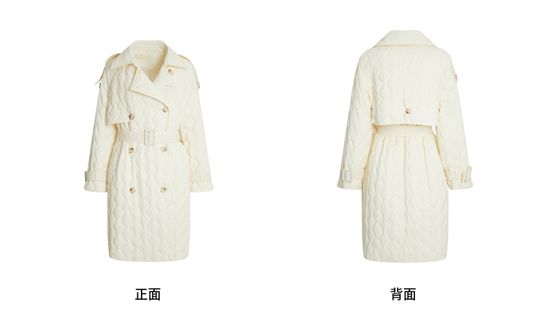 【3D压花】玛丝菲尔2021冬新款中长款白鹅绒白色羽绒服女商场同款