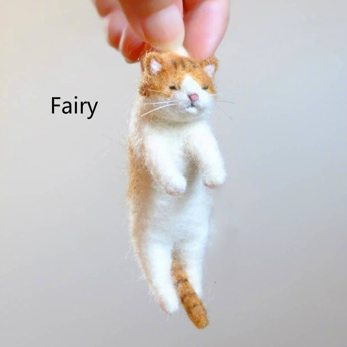 被拎起来的猫挂件小动物柴犬钥匙扣情侣挂饰礼物 羊毛毡戳戳乐一