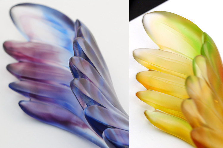 高端琉璃天使翅膀造型水晶奖杯 展翅高飞大展宏图主题颁奖定制