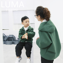 2022 new autumn and winter clothing different parent-child fashionable mother-child mother-child family three-piece woolen coat