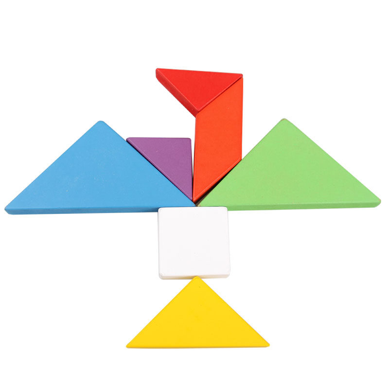 儿童益智玩具7巧板七巧板组合木制彩色七巧板拼图拼版早教玩具