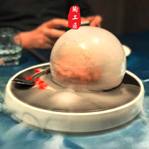 Round artistic conception dish cold dish dry ice plate personality creative Hotel Club hotel supplies tableware characteristic smoking plate