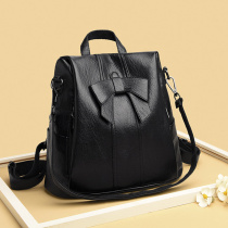 Double Shoulder Bag Woman 2022 New Soft Leather Fashion Tide Lady Backpack 100 Hitch Anti Theft Casual Travel Satchel Bag bag