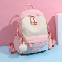 Oxford Cloth Double Shoulder Bag Woman 2022 New Korean Version 100 Hitch Fashion Large Capacity Travel Student Bag Girl Backpack