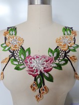 Color embroidered handmade nail Pearl cloth with stage opera Costume Decoration Appliquet of flower and color embroidered with DIY cloth applie