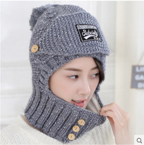 Womens winter wool hat autumn and winter Korean version of Joker tide hat sweet face thickening warm ear protection knitted hat