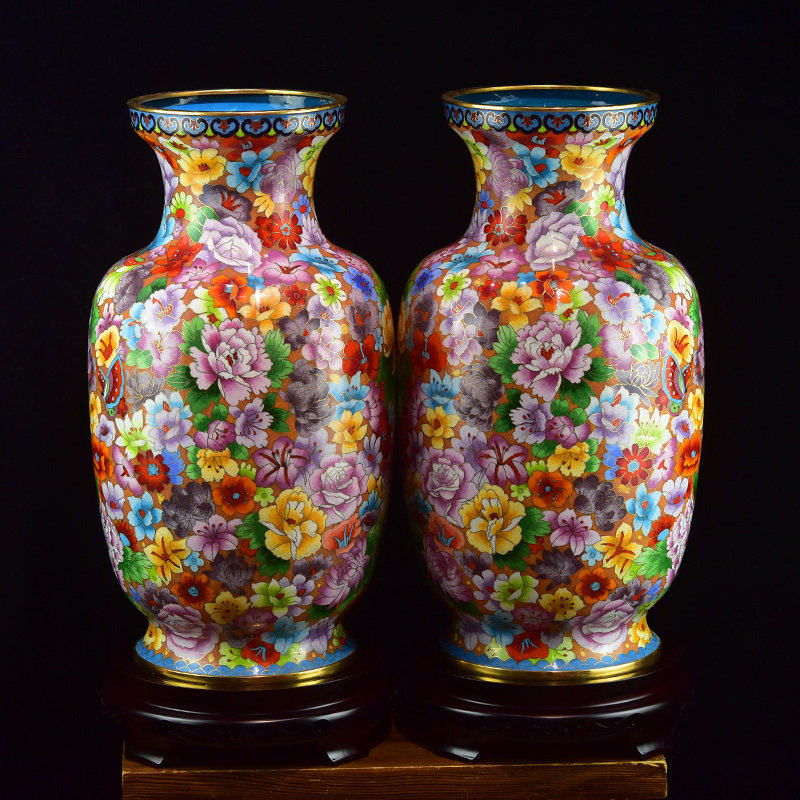 北京景泰蓝花瓶20寸铜胎掐丝珐瑯摆件中式传统工艺花瓶