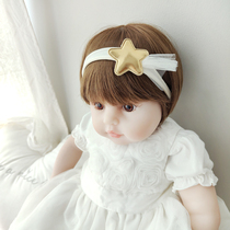 Baby New Years head adorned with one year old baby birthday hair with cute super cute baby full moon 100 days Halogen Door Hair Accessories