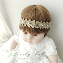 Korean version of babys head adorned with cute retro baby hair with super cute princess baby full moon birthday hair accessories