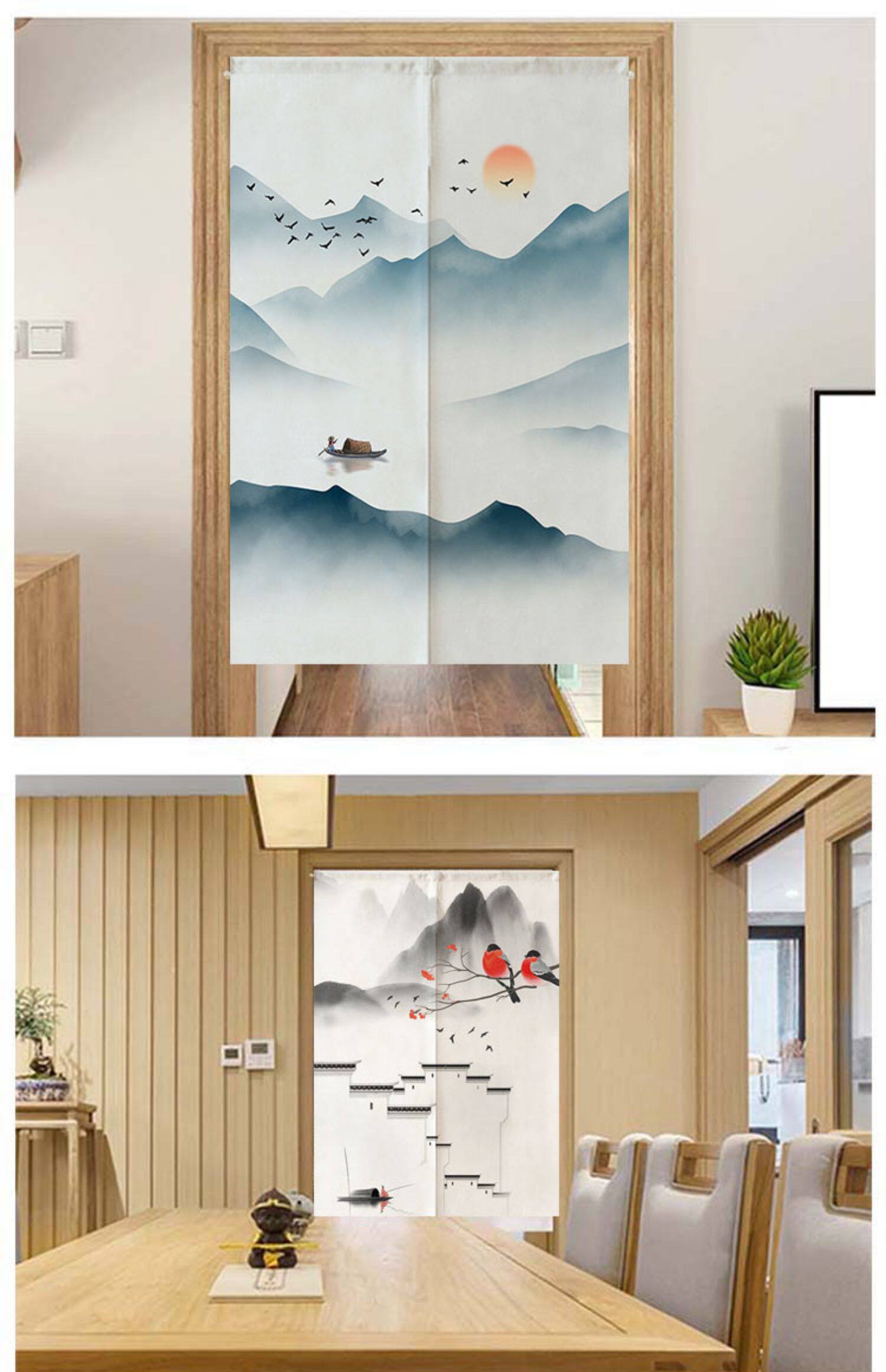 图文详情分片款式布艺门帘门帘类型山水画1,山水画2,山水画3,山水画4