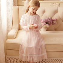 Rosetree Girl Princess Sleeping Dress Spring Autumn Season Children Long Sleeves Lace Slim palace Winds girls baby pyjamas