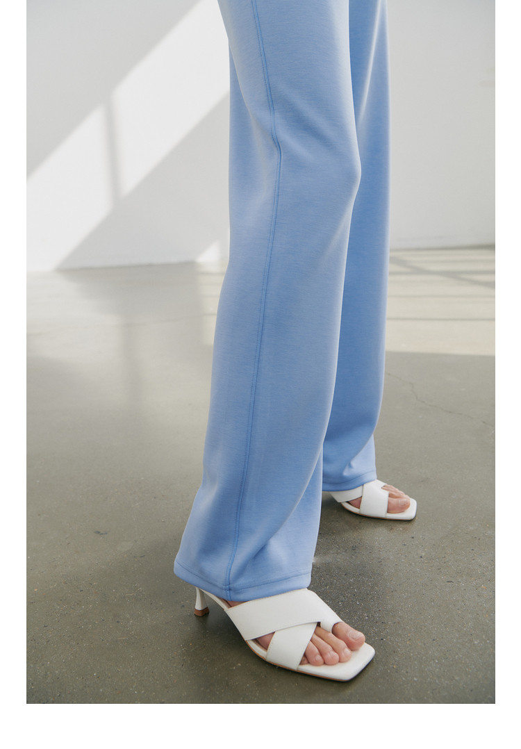 艳如飞空气裤20零压舒适空气感云朵裤女高腰垂感奶白阔腿拖地裤休闲裤