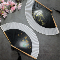 Flower Bird Hand-painted Folding Fan China Fan 6 Inch Female Style Ancient Wind Retro Real Silk Portable Daily Folding Gift Fan