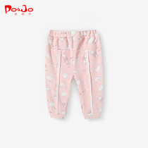 Piao Qiao autumn and winter childrens pants girls baby trousers wear plus velvet thickened Princess baby fashion warm pants