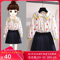 Girl set Spring suit 2021 New Korean female treasure Net red college style children Foreign style dress two-piece set