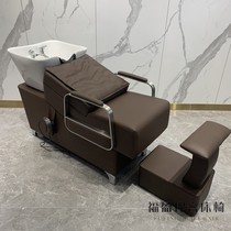 Massage shampoo bed barber shop hair salon special hair massage bed hair salon semi-lying flush bed manufacturer direct sales