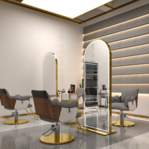 New Belt Lamp Hairdressshop Mirror Desk Net Red Beauty Hair Mirror Hair Salon Special Hot Dye Cut Hair single sided face-to-face mirror