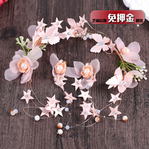 Rental childrens pink headdress Rental Girls pink butterfly hairband without pierced ears Earrings Girl star ear clip