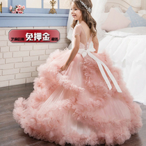 Little flower girl wedding dress rental Girls activities celebration dress rental girls student stage performance costumes