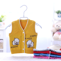 Baby vest spring and autumn cotton wool vest for boys and girls baby knitwear newborn cardigan horse clip