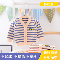 Spring and autumn boys and girls cardigan sweater baby cotton knitted sweater baby sweater children Korean coat