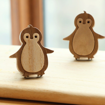 Nordic ins log childrens room drawer wardrobe cabinet bookcase door handle cute creative animal penguin hook