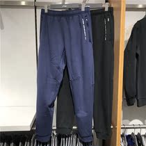 Li Ning 2019 Winter new leather pants training series men fashion closing plus velvet warm trousers AKLP705