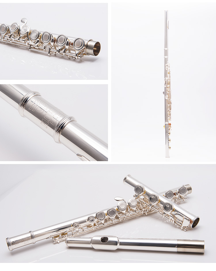 flute厂家直销批发贴牌供货c调17孔闭孔白铜镀 银长笛西洋乐器oem