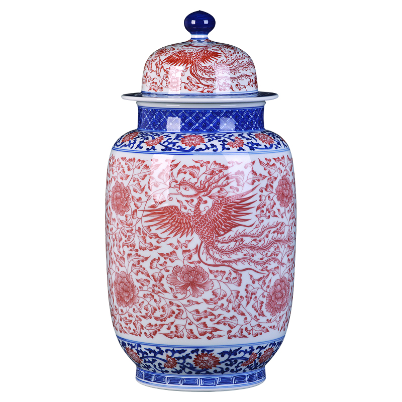 Jingdezhen ceramic antique general canister to Chinese style living room home desktop adornment candy storage jars