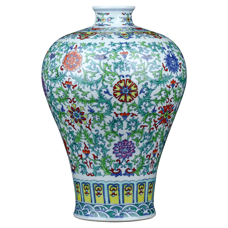 Jingdezhen blue and white color bucket ceramics vase mei bottles of home sitting room of Chinese style flower arrangement TV ark adornment furnishing articles