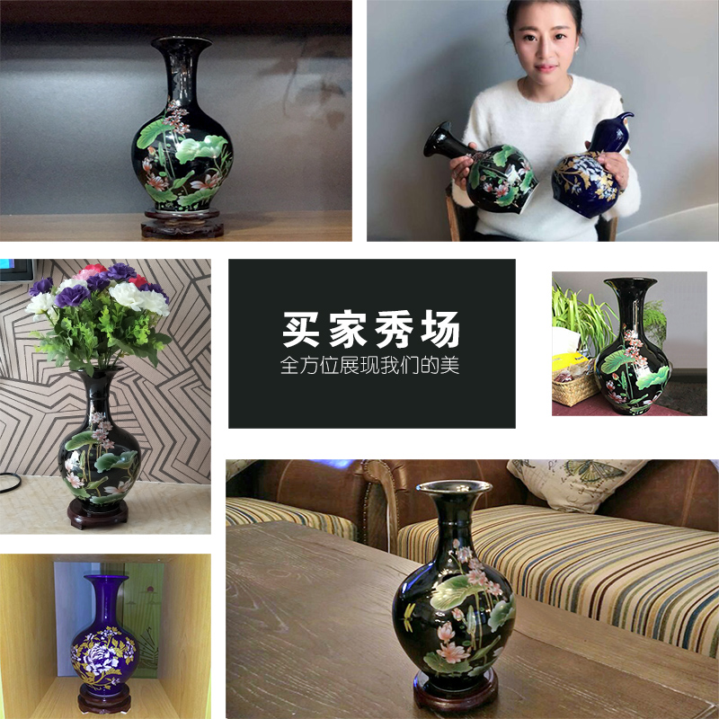 Jingdezhen ceramics modern Chinese peony flower bottle of flower arranging home sitting room adornment handicraft furnishing articles