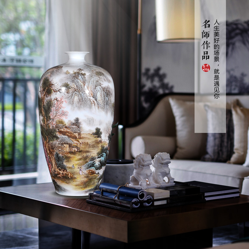 Jingdezhen ceramics dong - Ming li hand - made enamel vase and peaceful village household act the role ofing is tasted handicraft furnishing articles