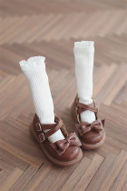 (Click planet) bjd 4 points 6 points double buckle bow small leather shoes 4 colors bear sister rabbit bean doll shoes