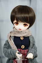 Spot bjd mdd high temperature silk wig Men and women baby short hair 3468 points ob11 doll hair Teddy brown