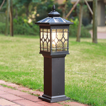 Solar wall lamp post headlamp Chinese home outdoor Outdoor door waterproof Villa garden landscape door post light