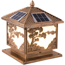 Solar pillar lamp outdoor garden lamp home waterproof lamp garden villa exterior wall landscape gate pillar lamp