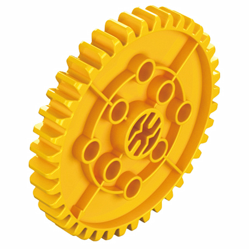 乐高式40齿轮黄色大齿轮兼容早期机械9656教具国产科技大颗粒积木
