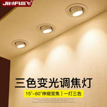Focus spot light led ceiling light Embedded trunk light Ceiling three-color dimming downlight Clothing store commercial