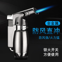 Domestic metal elbow olive straight flush inflatable lighter lock fire function blue flame metal windproof lighter